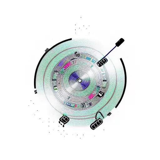 A Dj Turntable With Music Notes Swirling Around It