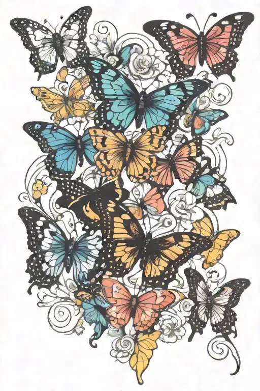 Different Species Of Butterflies Surrounding