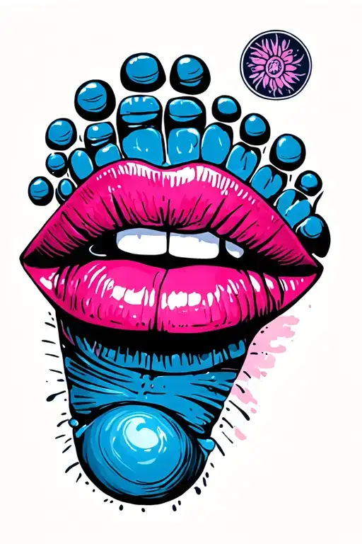 A Footprint Of Our Newborn And A Lips Print Of My Wife