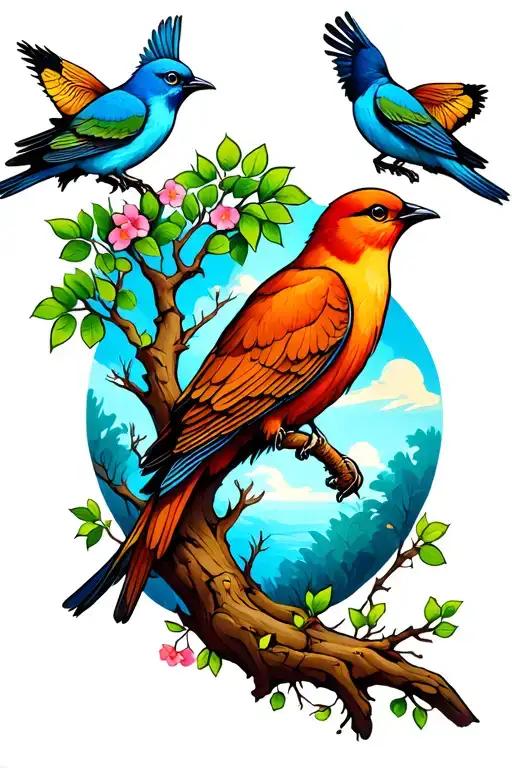 Tree Of Life With Birds