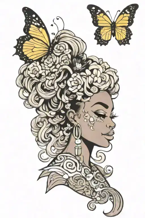 Butterfly Mermaid Afro Hair