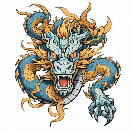 Incorporate Elements Of Anime And A Chinese Dragon In A New-school Design