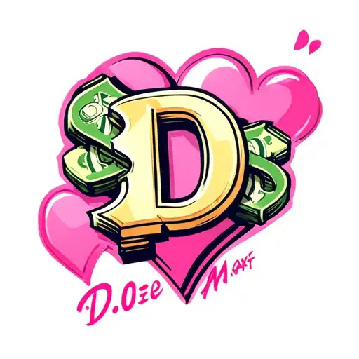 Capital D Next Money Sign With A Pink Heart