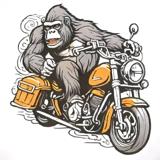 Gorilla On A Motorbike