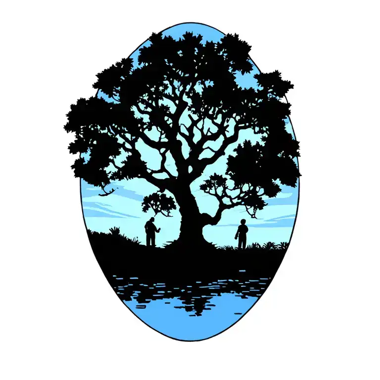 Arbutus Tree Family Tree Silhouette