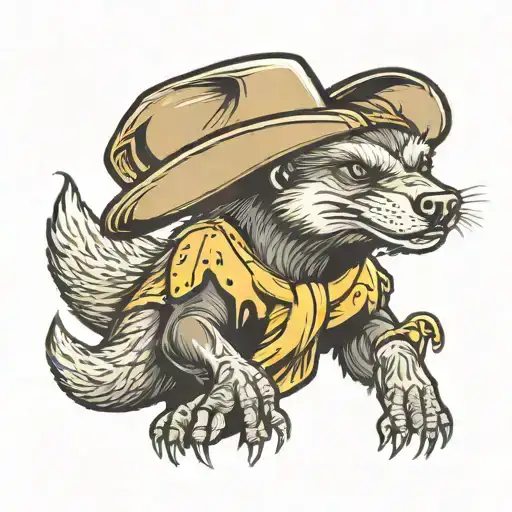 Honey Badger With Cowboy Hat