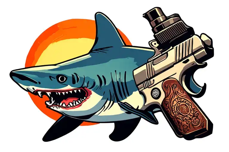 Sun And Shark And Gun And Roll And Gost And Dark Blue