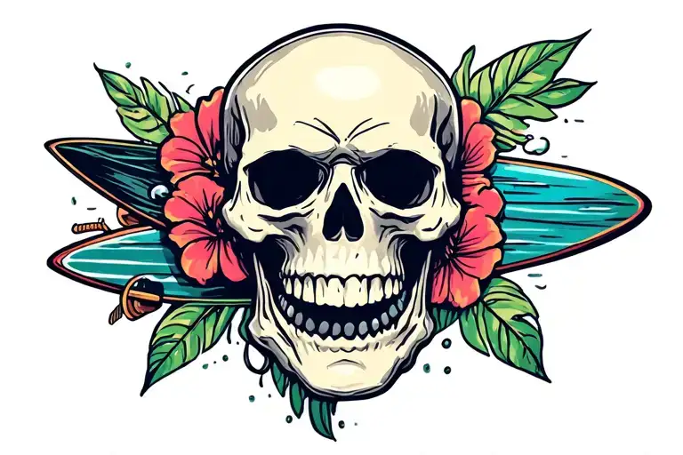Skull And Surfboard