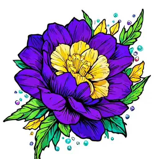 Diamond Wich Jonquil Flower Accents Around