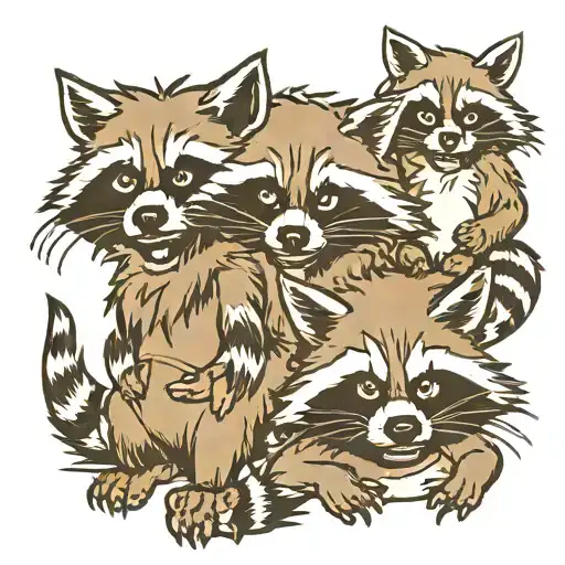 Three Funky Racoons