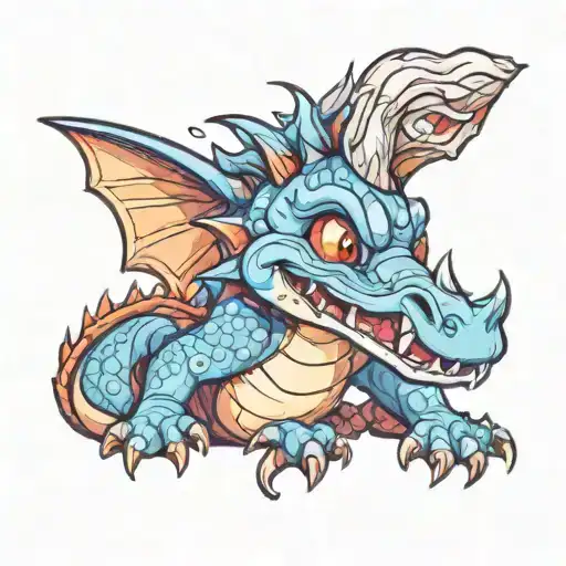 Blue Baby Dragon Smiling