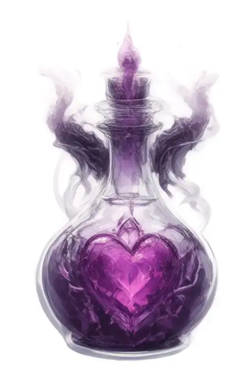 Potion Bottle With Maleficent Horns And Crystal Heart