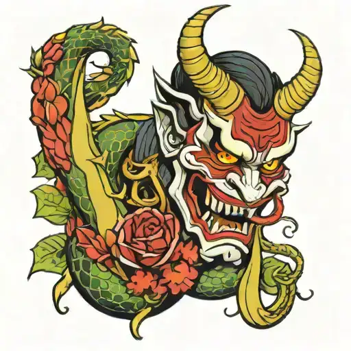 Hannya With Snake
