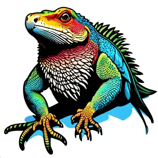 Bearded Dragon With Male Alexandrine Parakeet