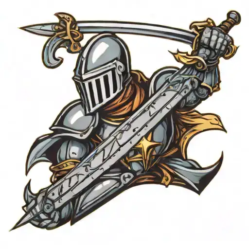 Knight Holding A Sword