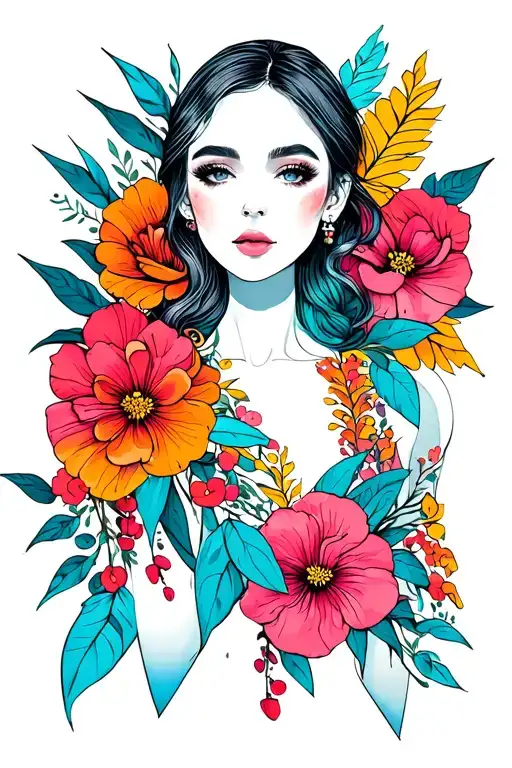 Abstract Woman Body Floral