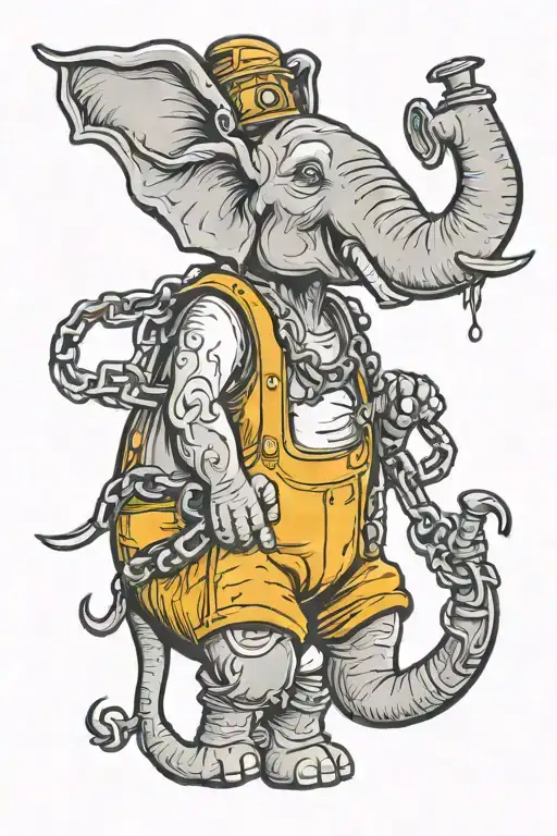Elephant In Chains Drinking Moonshine