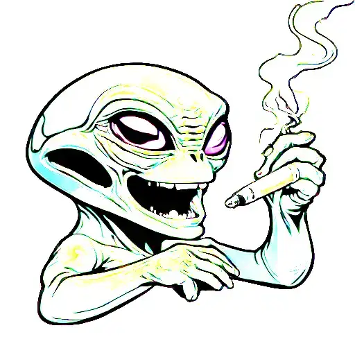 Alien Smoking A Joint