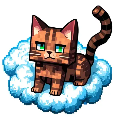 Cartoon Minecraft Cat Cloud Wrap Around Arm