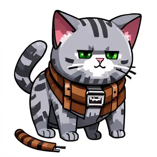 Grey Minecraft Cat