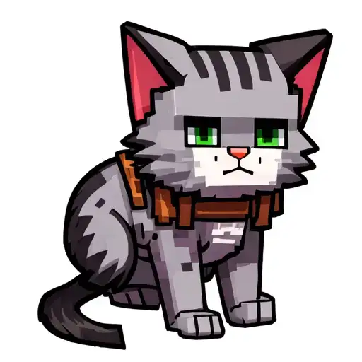 Grey Minecraft Cat