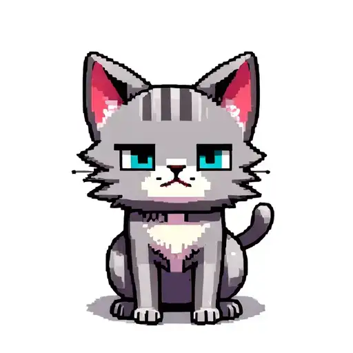 Cute Grey Minecraft Cat