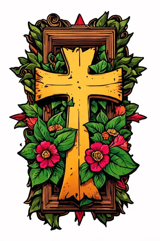 Created To Create Caption Next To A Cross Sign Intertwined