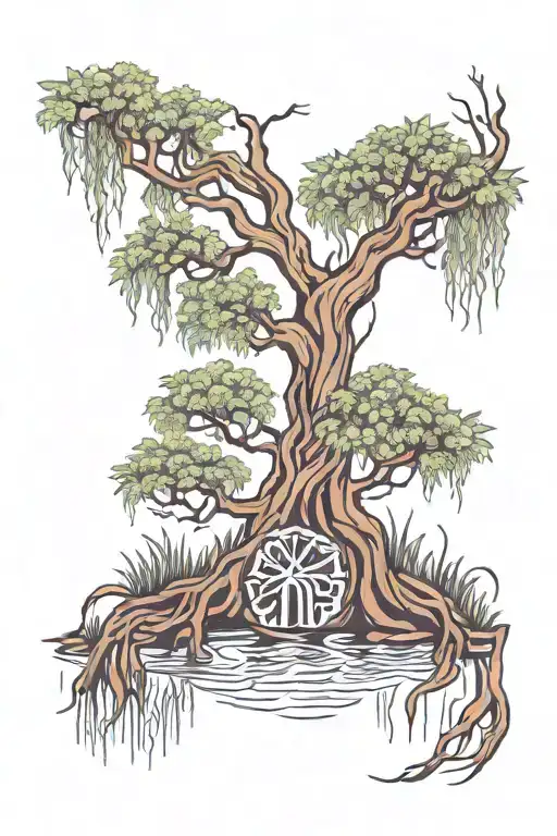Weeping Willow Tree Mandala Back Ground