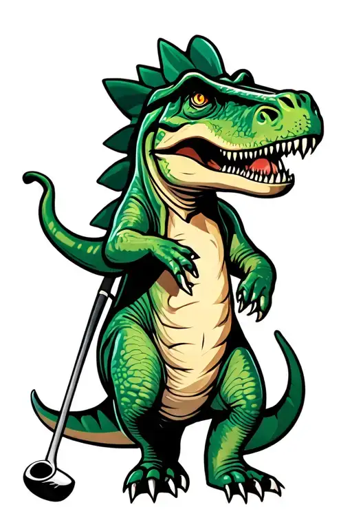 Dinosaur Golfing