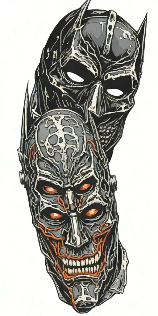 Jason Friday The 13Th Mask On Skull Batman Mask On Skull
