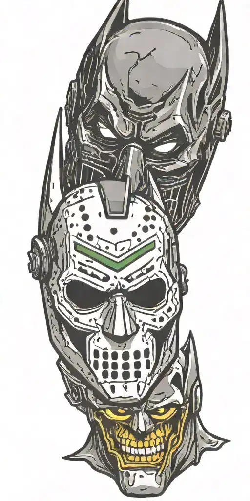 Jason Friday The 13Th Mask On Skull Batman Mask On Skull