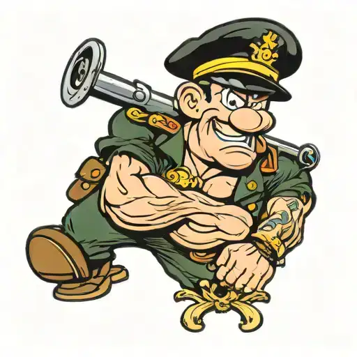 Popeye Wearing Marine Corps Uniform