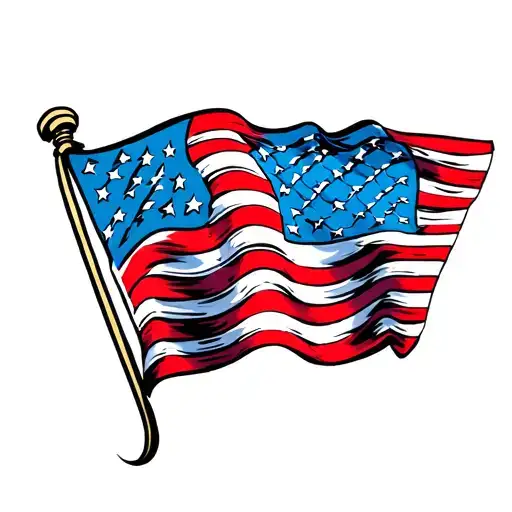 American Flag Waving