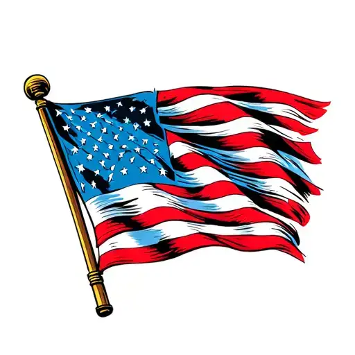 American Flag Waving
