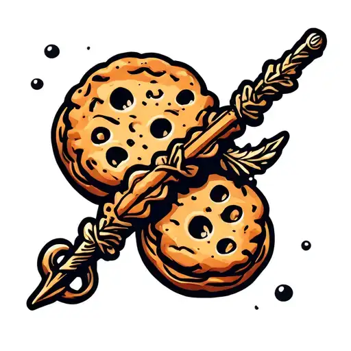 The Elder Wand With The Cookie And The Triple Moons