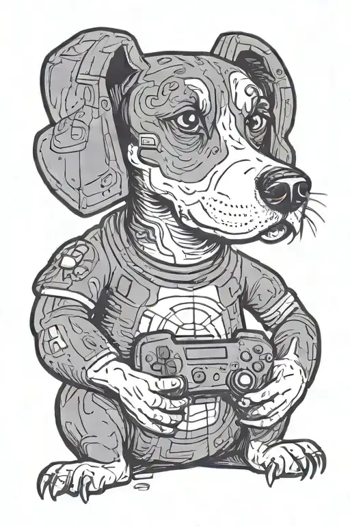 New School Beagle Playing Video Games Holding A Head