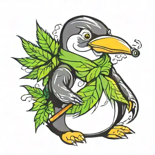 Penguin Smoking Weed