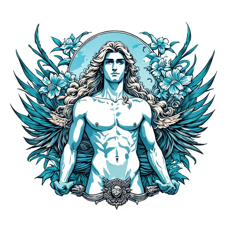 Full Back Piece Of A Sexy Aphrodite Less Clothes But Manly Design For A Man