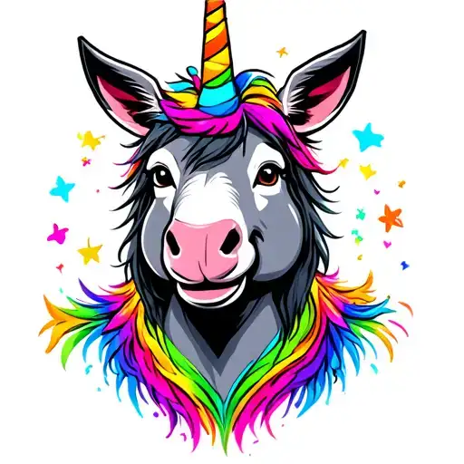 Donkey In Unicorn Costume