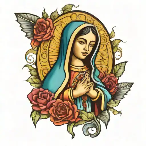 Virign Mary Of Guadalupe Surrounded