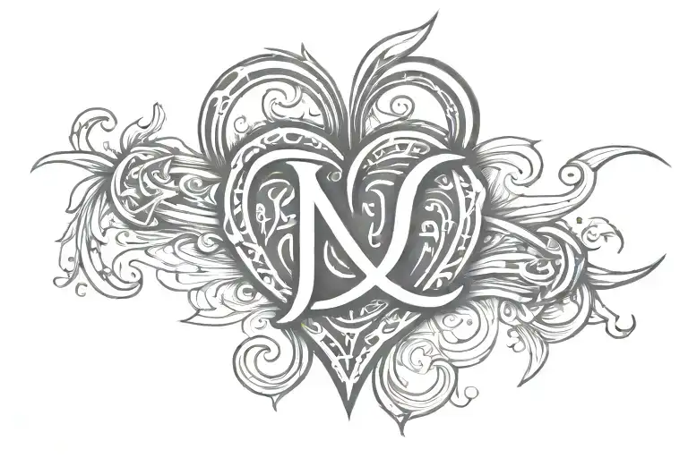 The Letter J And C Infinity Symbol Heart Beat Line