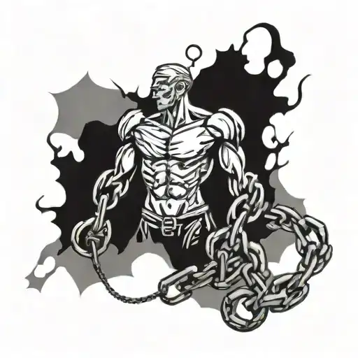Breaking Free Of Past With Chains Breaking And Bursting