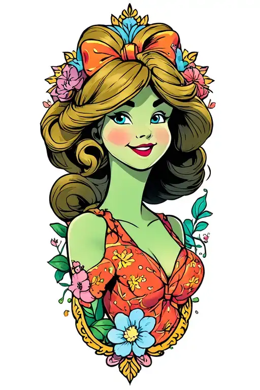 Disney Characters Sleeve Tattoo Design