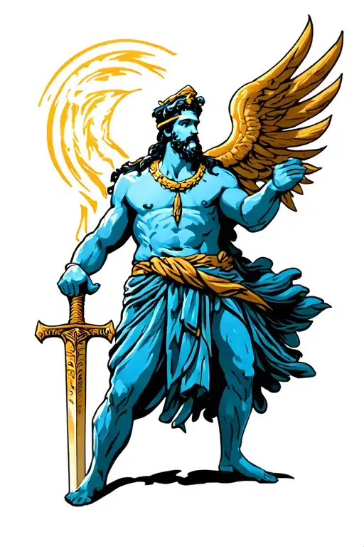 Greek God Holding Sword