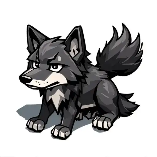 Black Minecraft Wolf Sitting