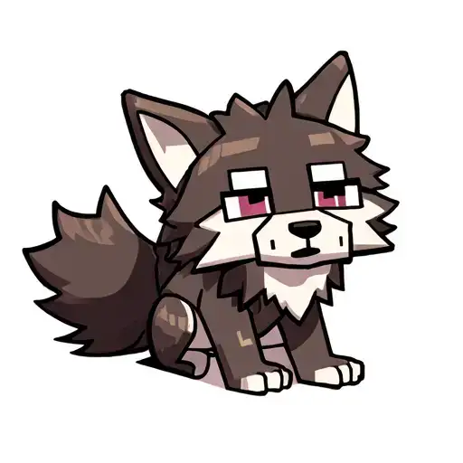 Cute Minecraft Girly Wolf Sitting