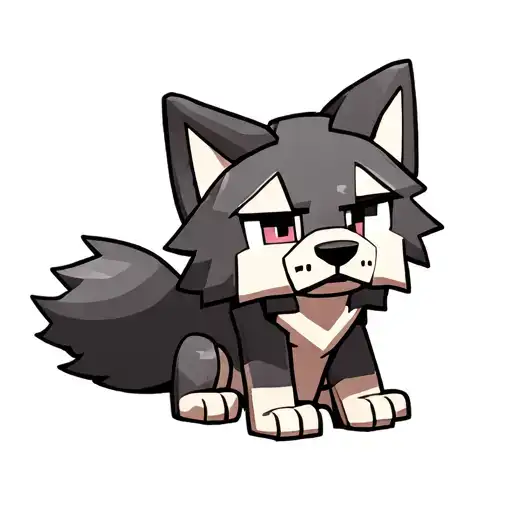 Cute Minecraft Girly Wolf Sitting