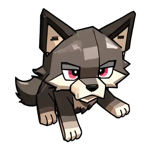 Girly Cute Minecraft Wolf Sitting