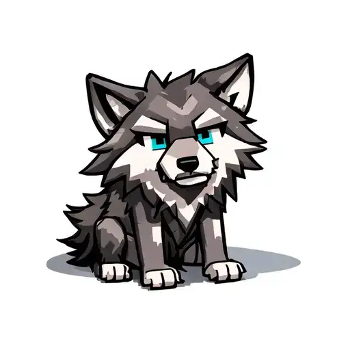 Girly Minecraft Wolf Sitting