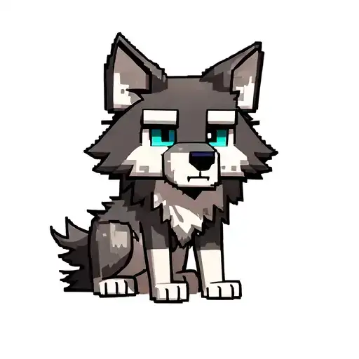 Girly Minecraft Wolf Sitting
